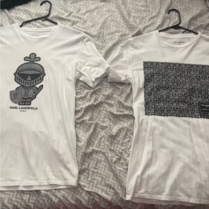 Karl Lagerfeld Kids White and Black Graphic Tees